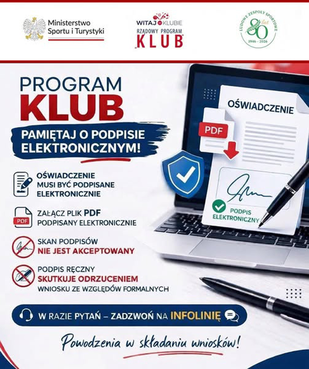 WAŻNA INFORMACJA Operatora Krajowego Rządowego Programu „KLUB”